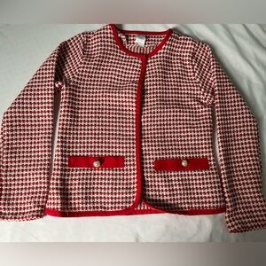 Mia Belle Girls Red Tweed Blazer sz10/12 Holiday Christmas